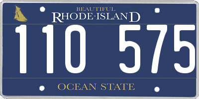 RI license plate 110575