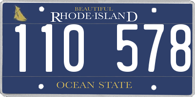 RI license plate 110578