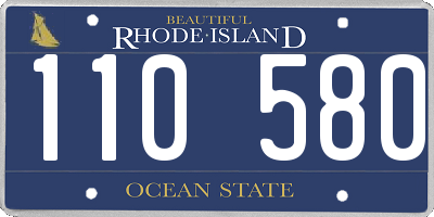 RI license plate 110580