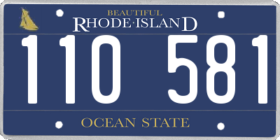 RI license plate 110581