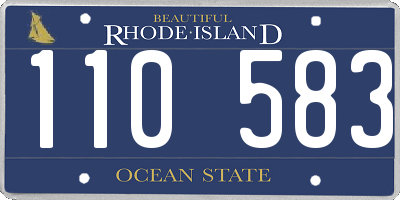 RI license plate 110583