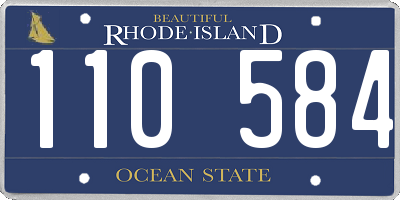 RI license plate 110584