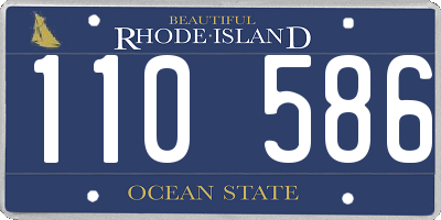 RI license plate 110586
