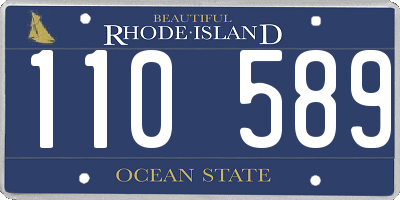 RI license plate 110589