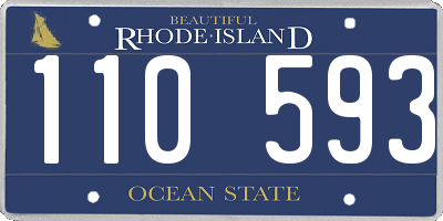 RI license plate 110593