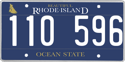 RI license plate 110596