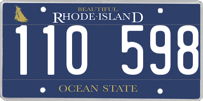 RI license plate 110598