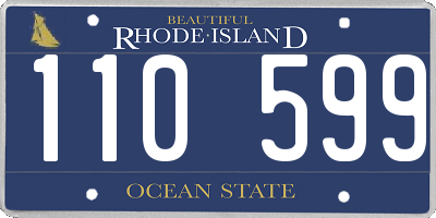 RI license plate 110599
