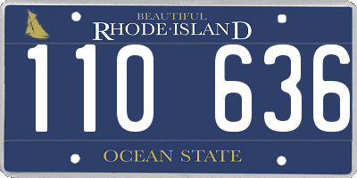 RI license plate 110636