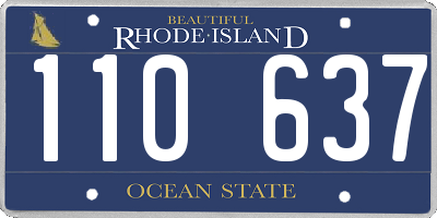 RI license plate 110637
