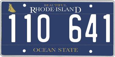 RI license plate 110641