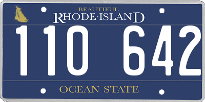 RI license plate 110642