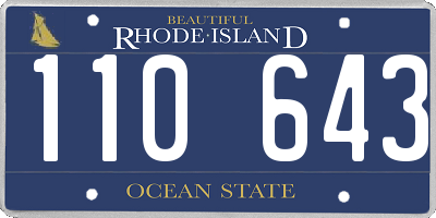 RI license plate 110643