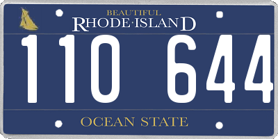 RI license plate 110644
