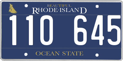RI license plate 110645