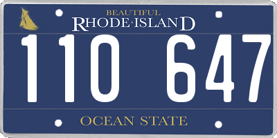 RI license plate 110647