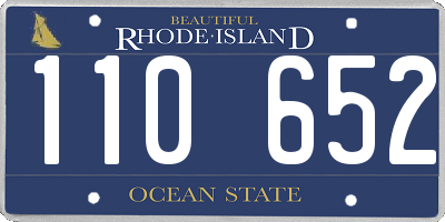 RI license plate 110652