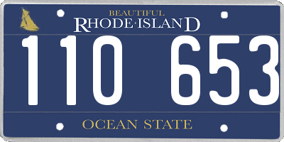 RI license plate 110653