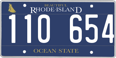 RI license plate 110654