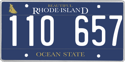 RI license plate 110657