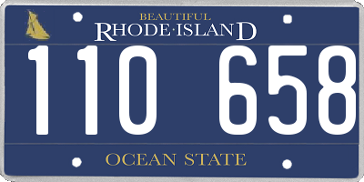 RI license plate 110658