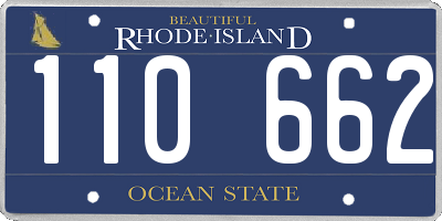 RI license plate 110662