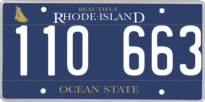 RI license plate 110663