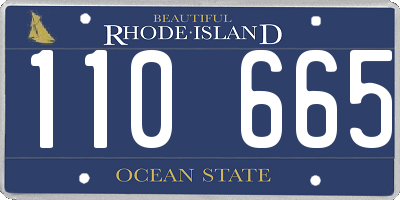 RI license plate 110665