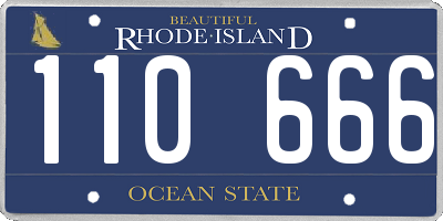 RI license plate 110666
