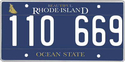 RI license plate 110669