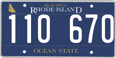 RI license plate 110670