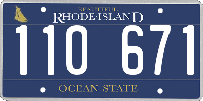 RI license plate 110671