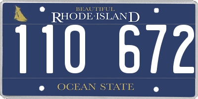 RI license plate 110672