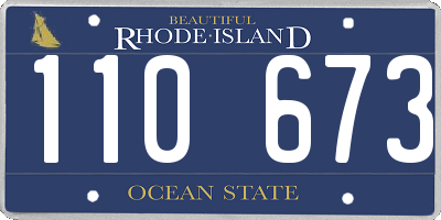 RI license plate 110673