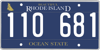 RI license plate 110681
