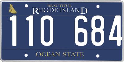 RI license plate 110684