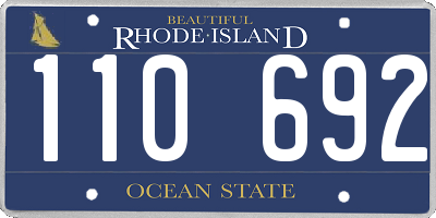 RI license plate 110692
