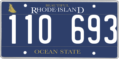 RI license plate 110693