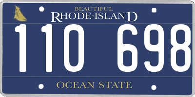 RI license plate 110698