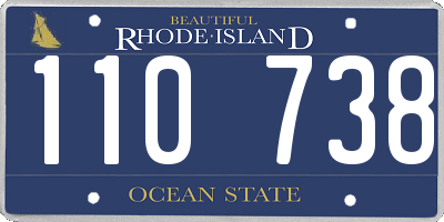 RI license plate 110738