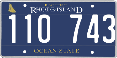 RI license plate 110743