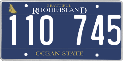 RI license plate 110745