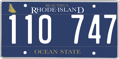 RI license plate 110747