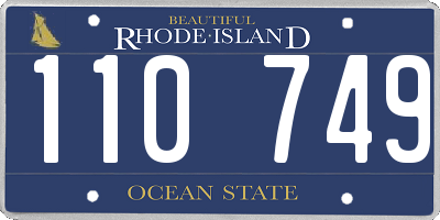 RI license plate 110749