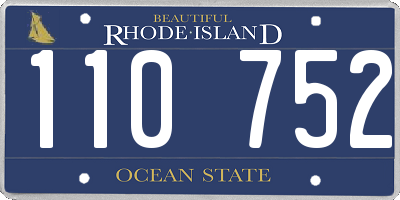 RI license plate 110752