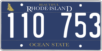 RI license plate 110753