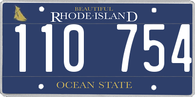 RI license plate 110754