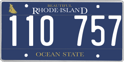 RI license plate 110757