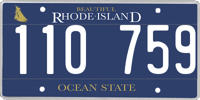 RI license plate 110759