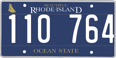 RI license plate 110764